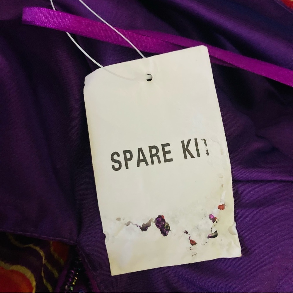 Vintage Y2K maximalist Sue Wong embellished red and purple silk dress. Size 4 - Picture 9 of 9